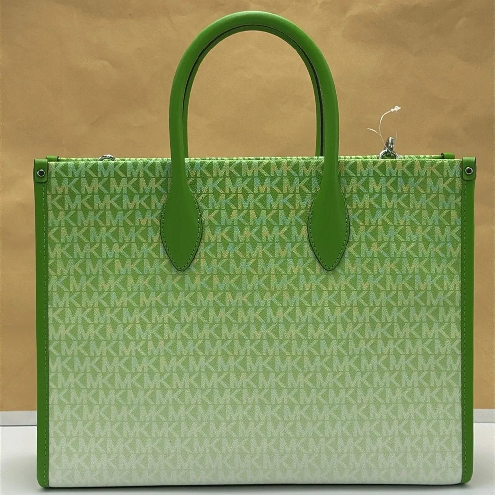 Michael Kors Mirella Medium Ombré Logo Tote Bag
Jungle Green 
NWT - Picture 3 of 15